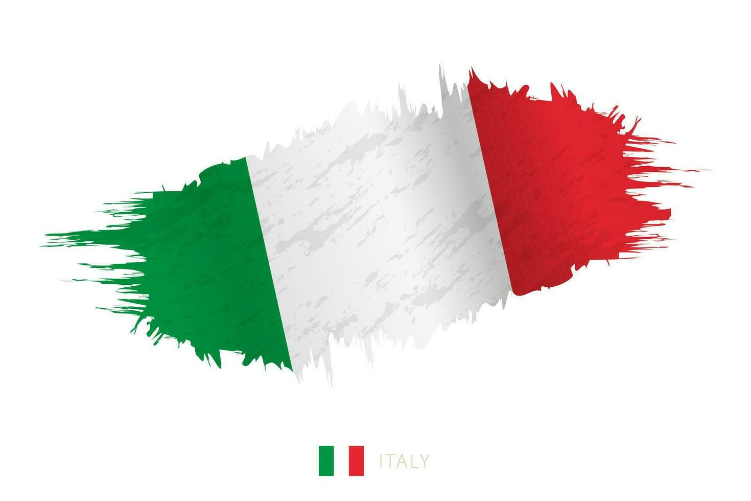 Painted brushstroke flag of Italy with waving effect. vector