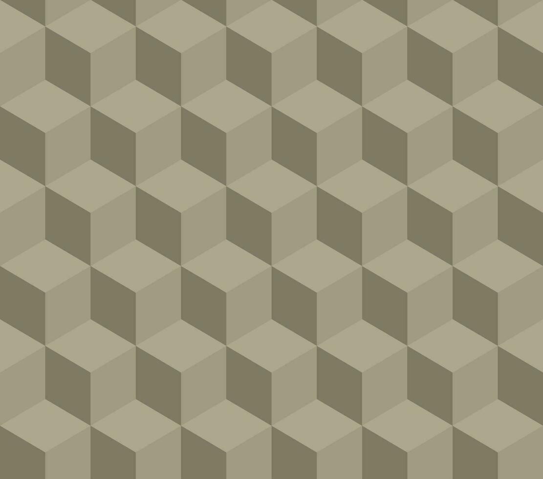 Isometric light brown square seamless pattern. Pattern included in swatch. vector