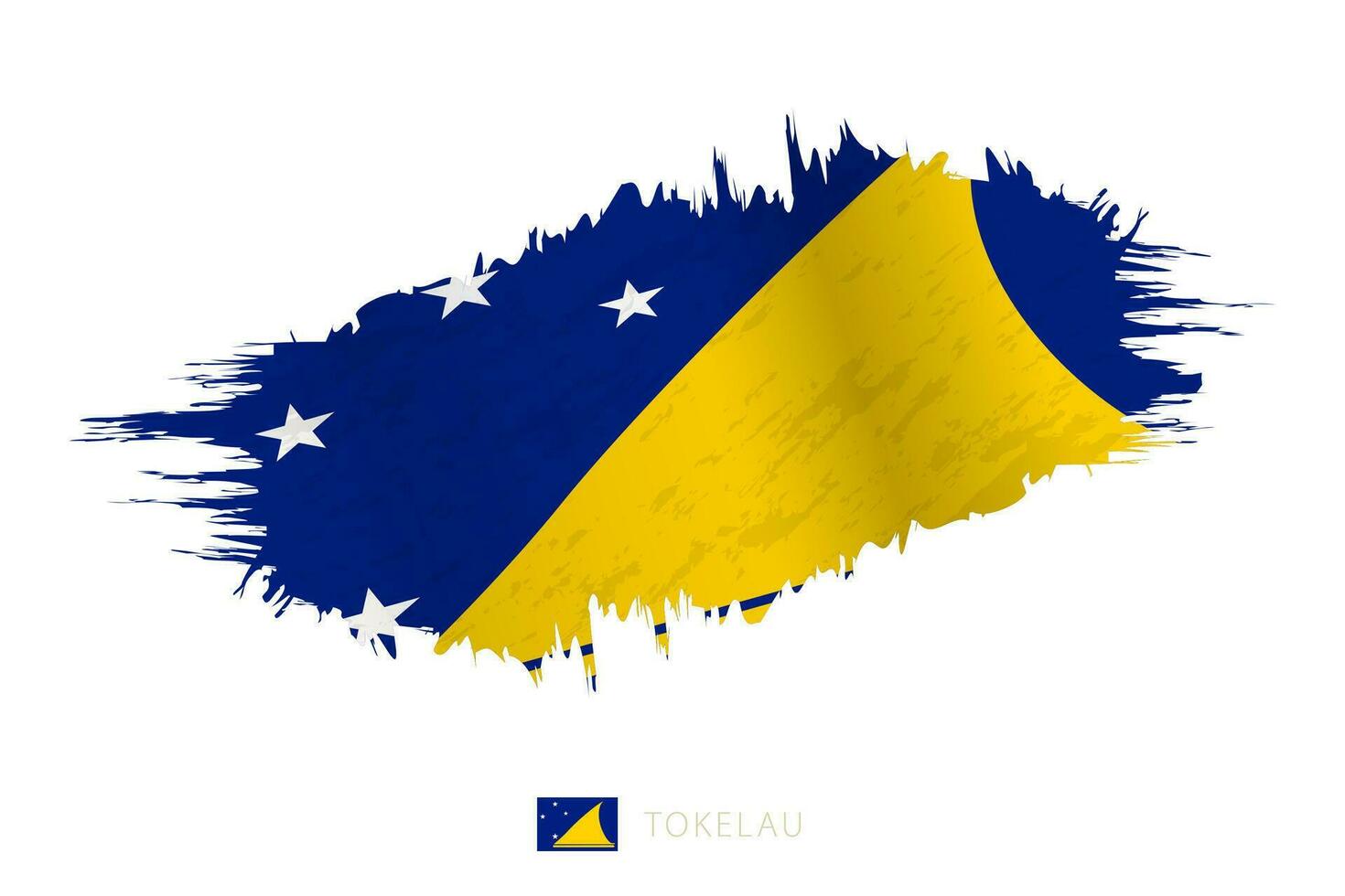 pintado pincelada bandera de tokelau con ondulación efecto. vector