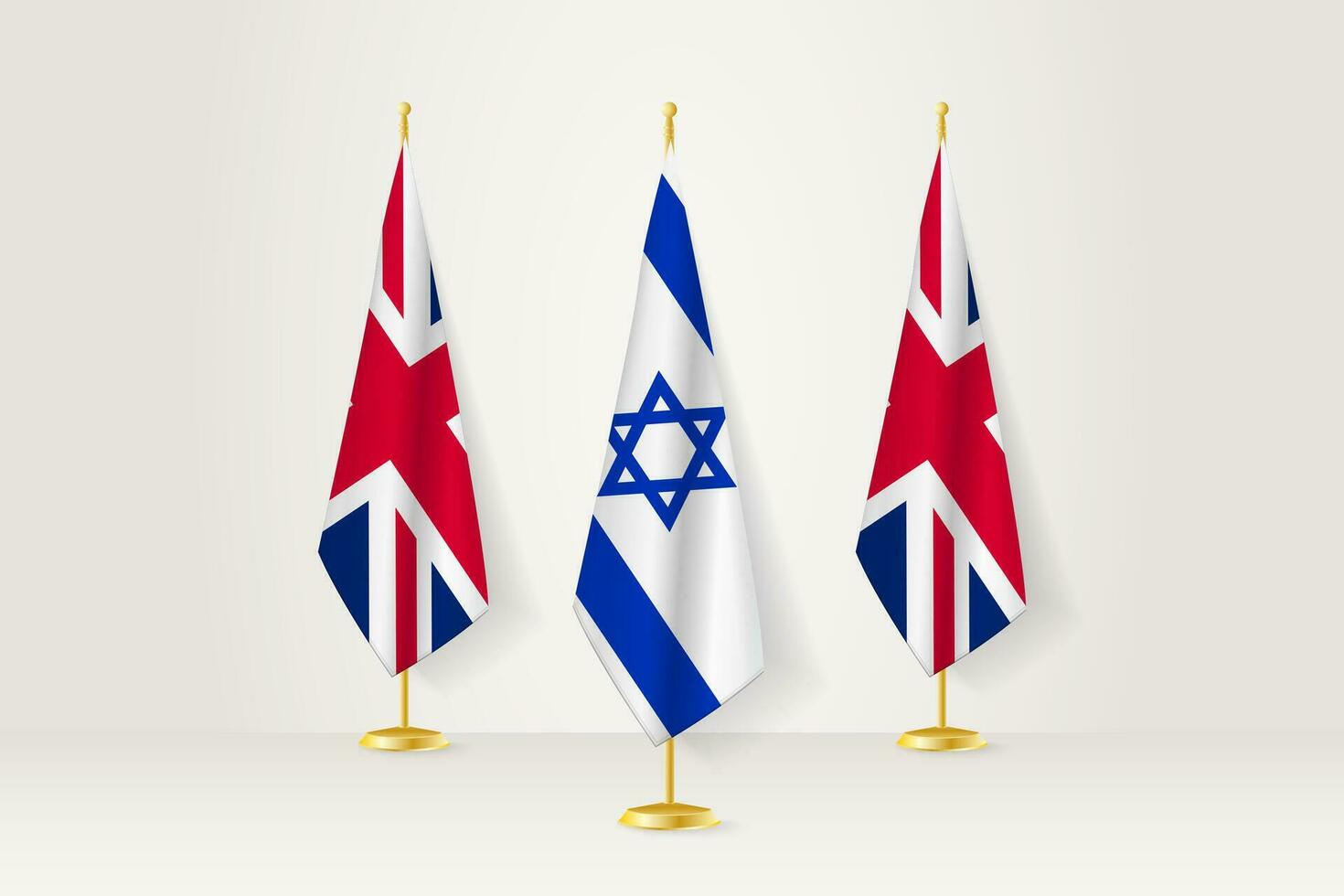 Meeting concept between Israel and United Kingdom. vector