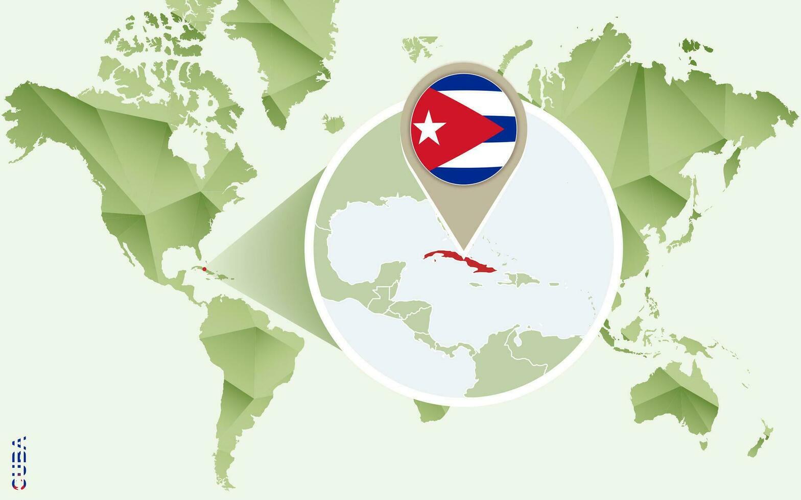 Infographic for Cuba, detailed map of Cuba with flag. vector