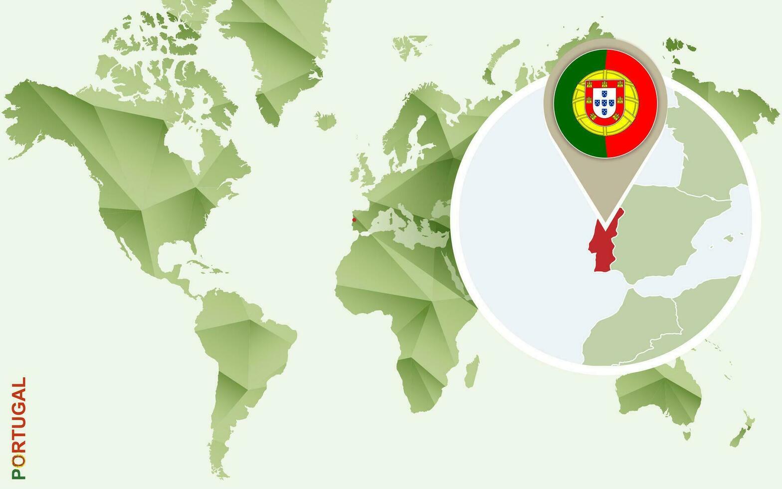 Infographic for Portugal, detailed map of Portugal with flag. vector