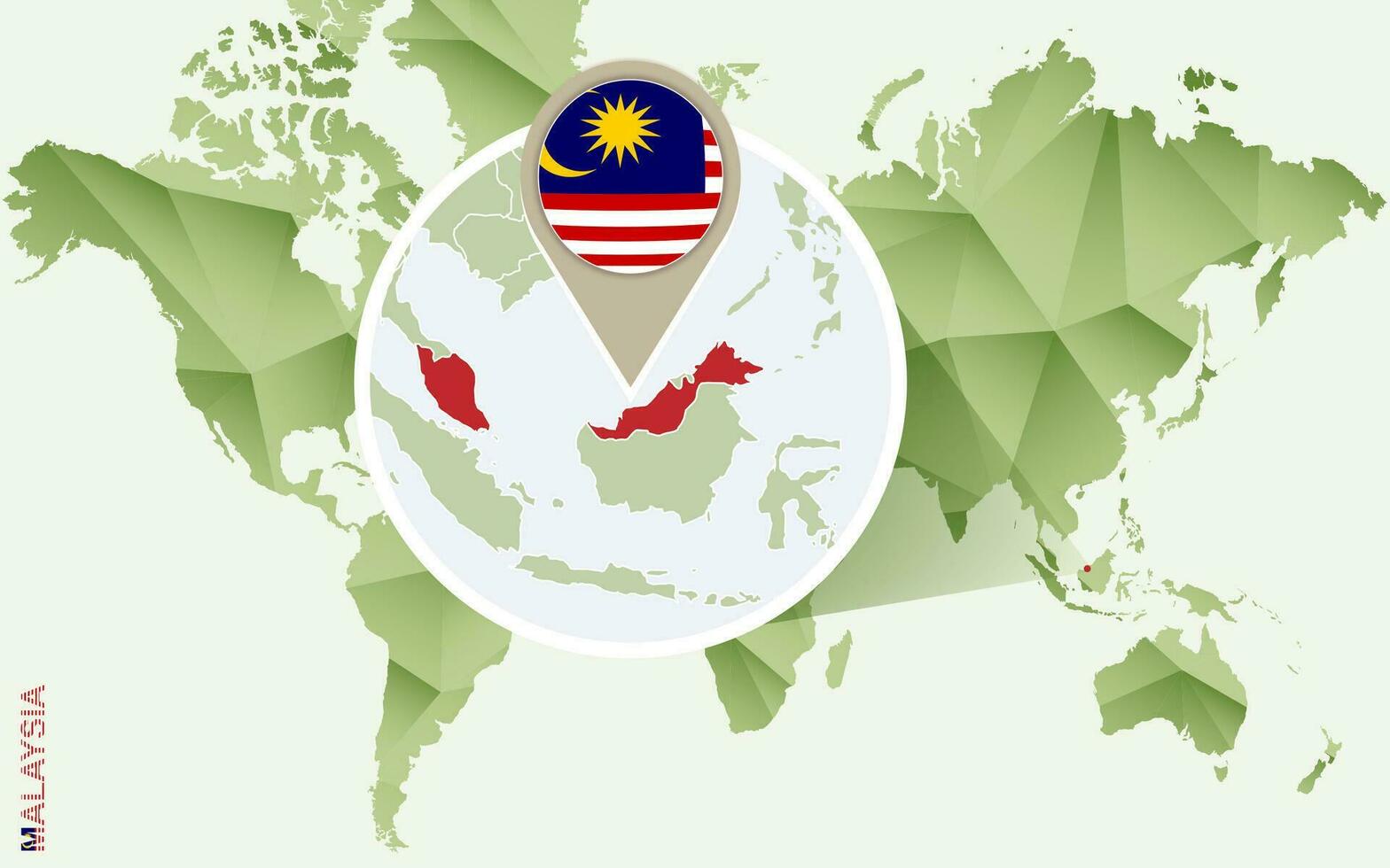 Infographic for Malaysia, detailed map of Malaysia with flag. vector