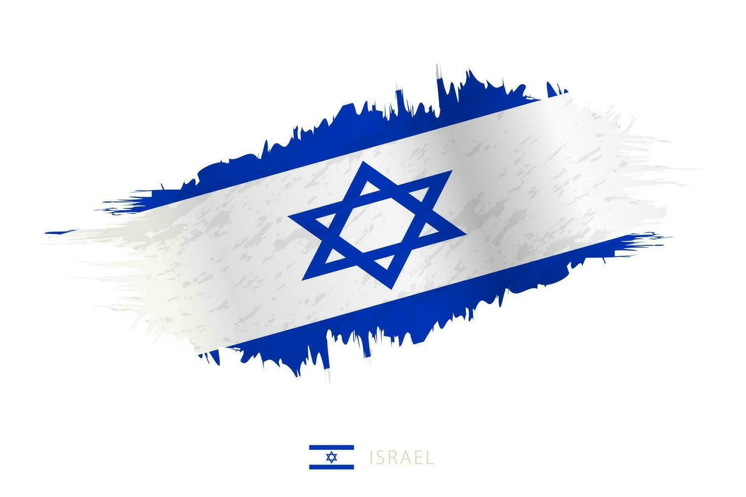 Painted brushstroke flag of Israel with waving effect. vector