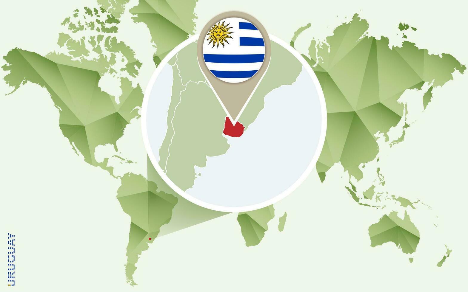 Infographic for Uruguay, detailed map of Uruguay with flag. vector