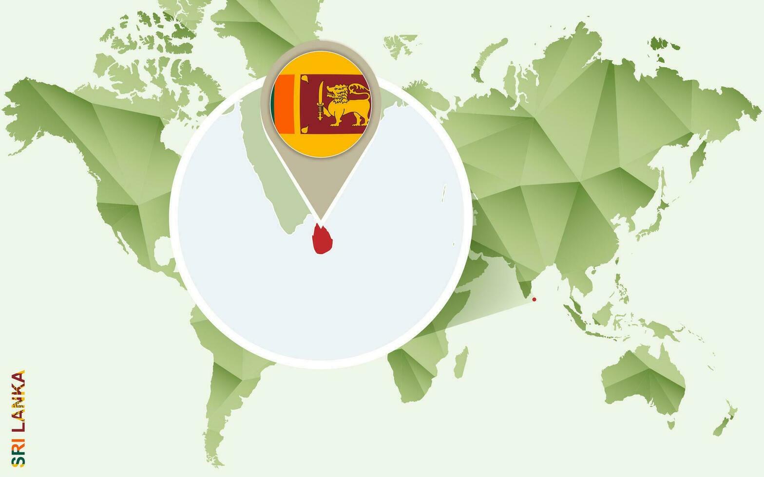 Infographic for Sri Lanka, detailed map of Sri Lanka with flag. vector