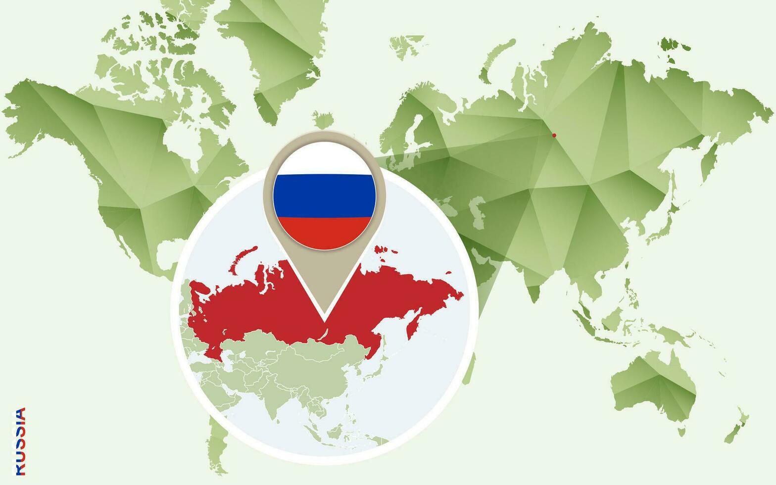 Infographic for Russia, detailed map of Russia with flag. vector