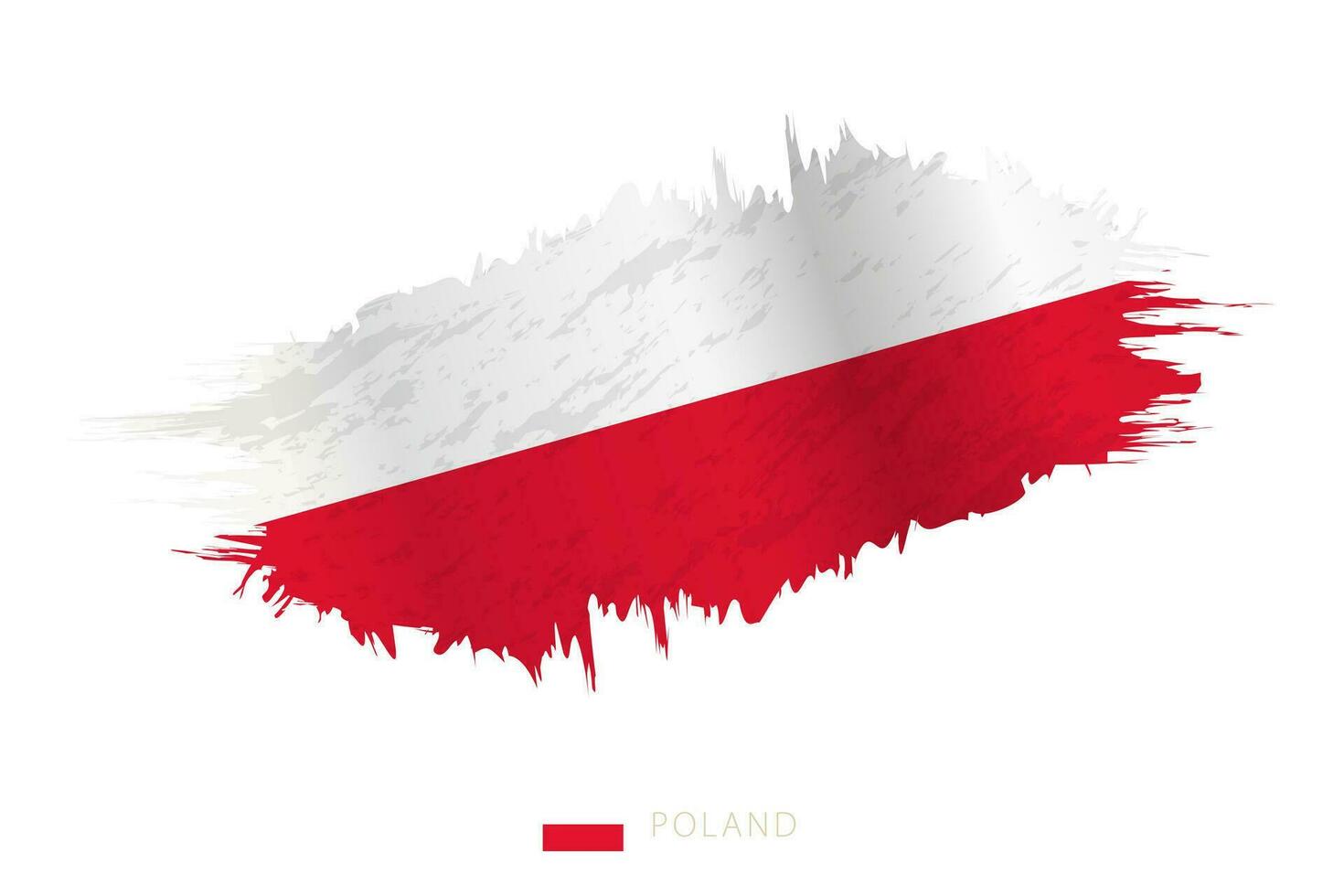 Painted brushstroke flag of Poland with waving effect. vector
