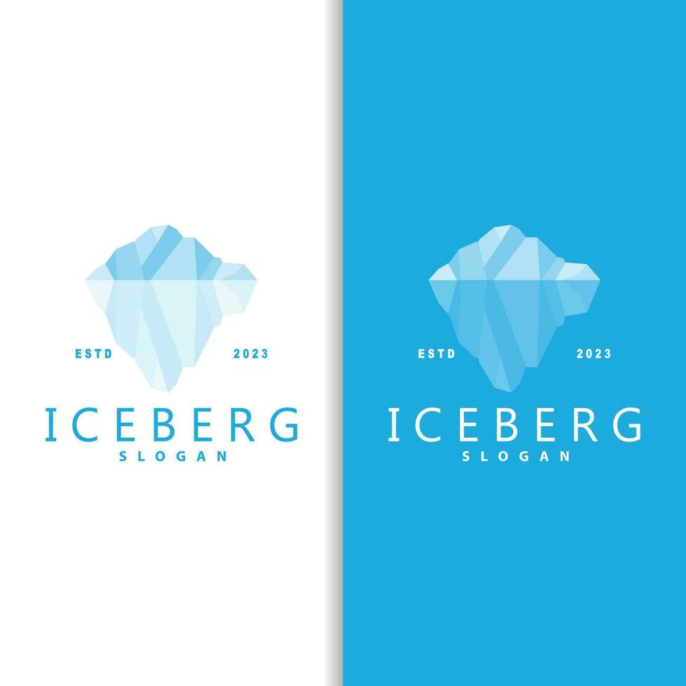 Antarctic Cold Mountain Iceberg Logo Design, Simple Vector Template Symbol Illustration