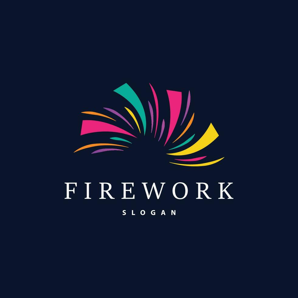 Firework Logo, Modern Abstract Design Simple Colorful Spark, Vector Template Illustration