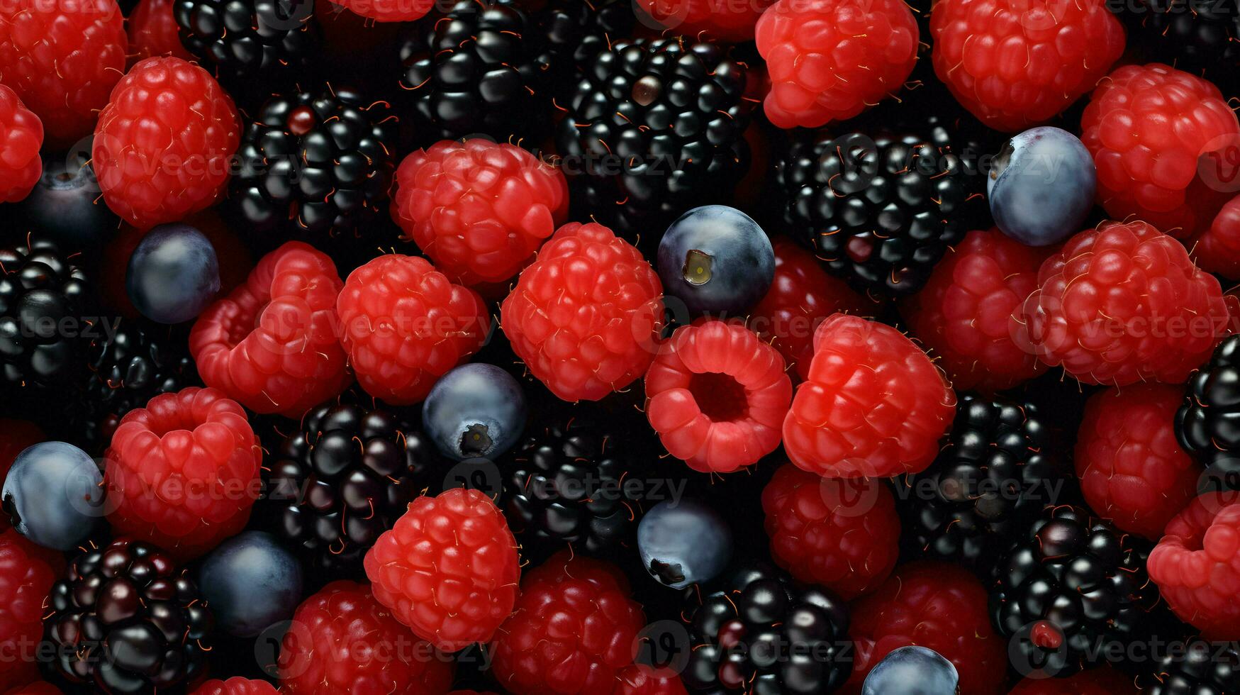 a close up of raspberries AI Generative photo