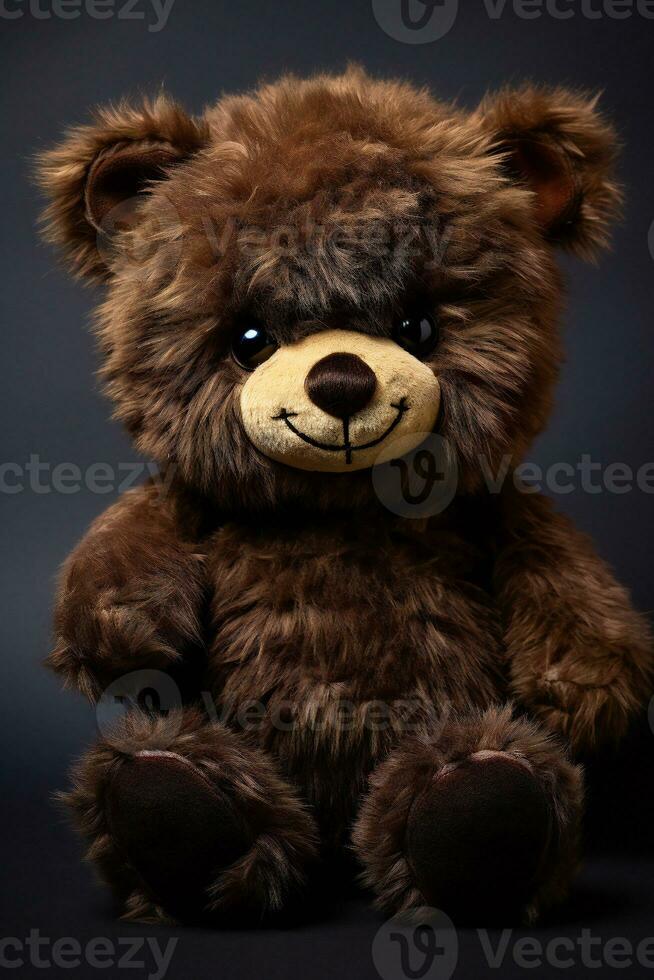 a brown teddy bear sitting on the ground AI Generative photo