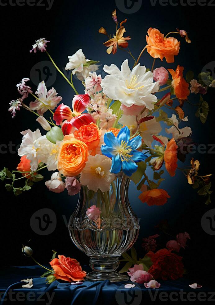 a vase filled with flowers AI Generative photo