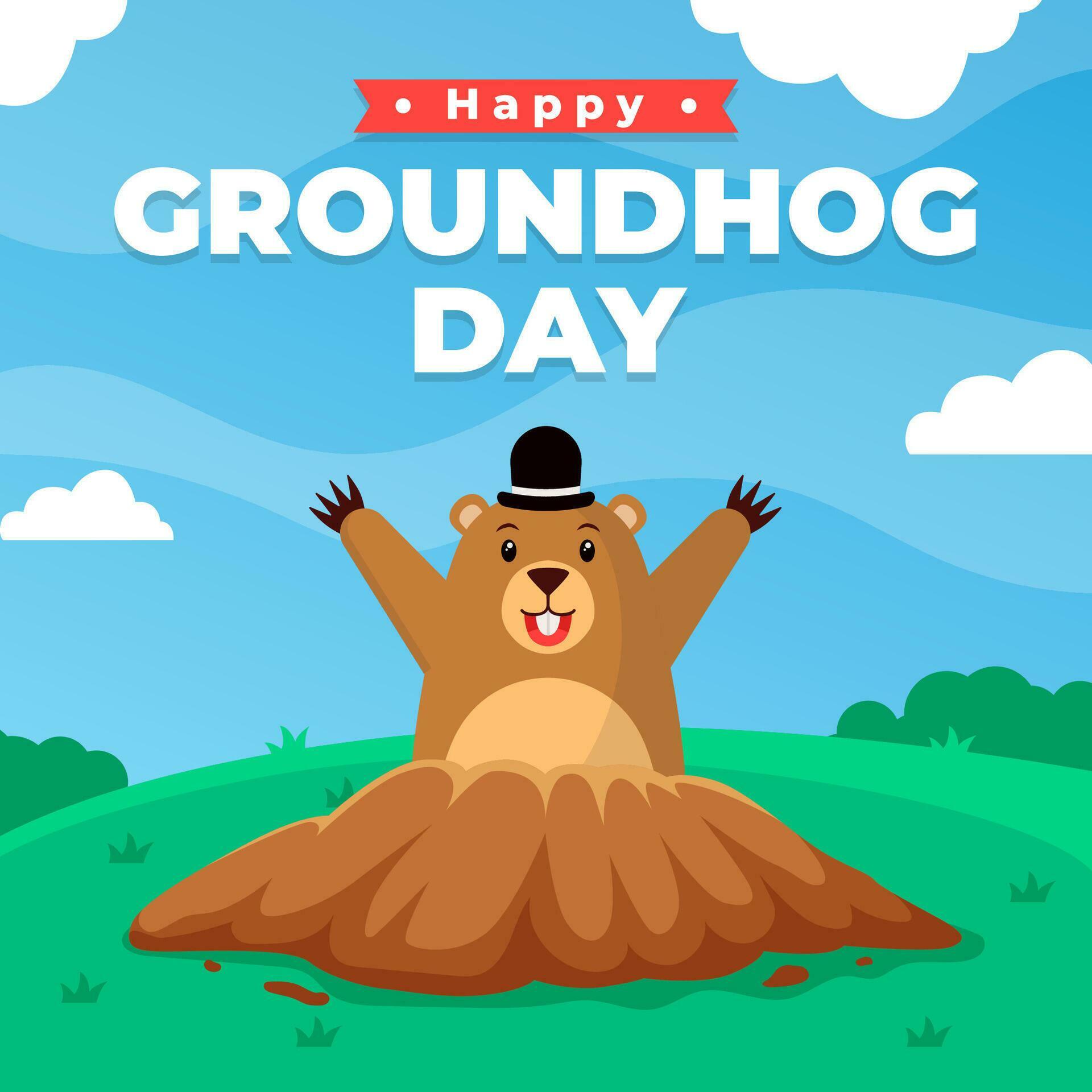 Happy Groundhog Day. Groundhog Day illustration vector background