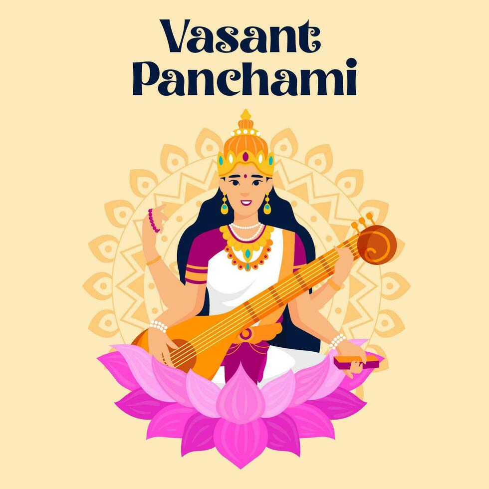 Happy Vasant Panchami Day. The Day of India Vasant Panchami Day illustration vector background. Vector eps 10