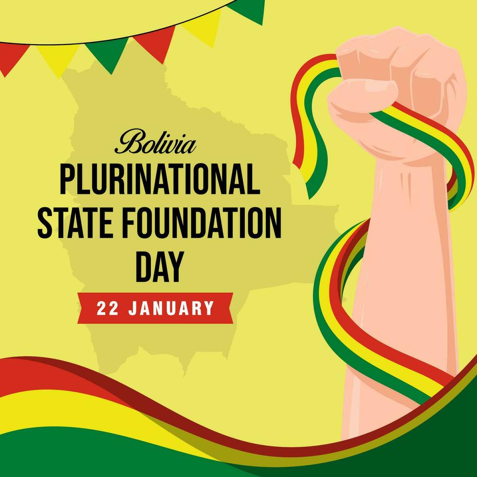 Plurinational State Foundation Day. The Day of Bolivia illustration vector background. Vector eps 10