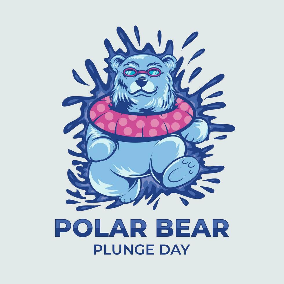 Polar Bear Plunge Day illustration vector background. Vector eps 10