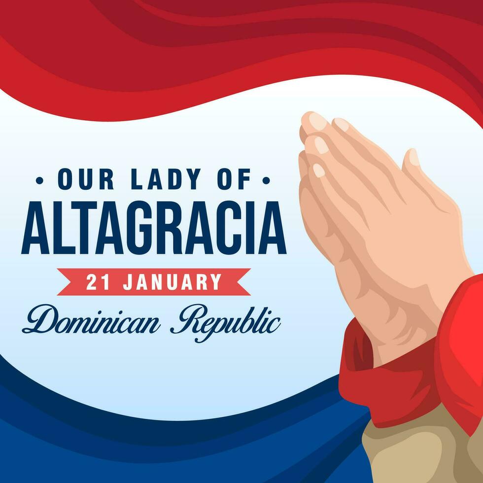 nuestra dama de altagracia. el día de dominicano república ilustración vector antecedentes. vector eps 10