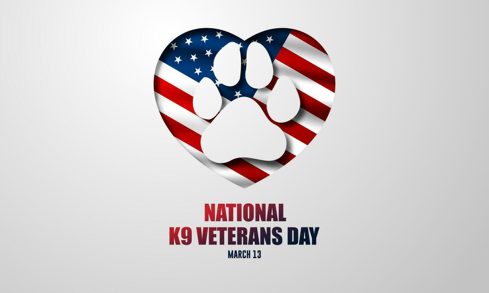 nacional k9 veteranos día antecedentes vector ilustración