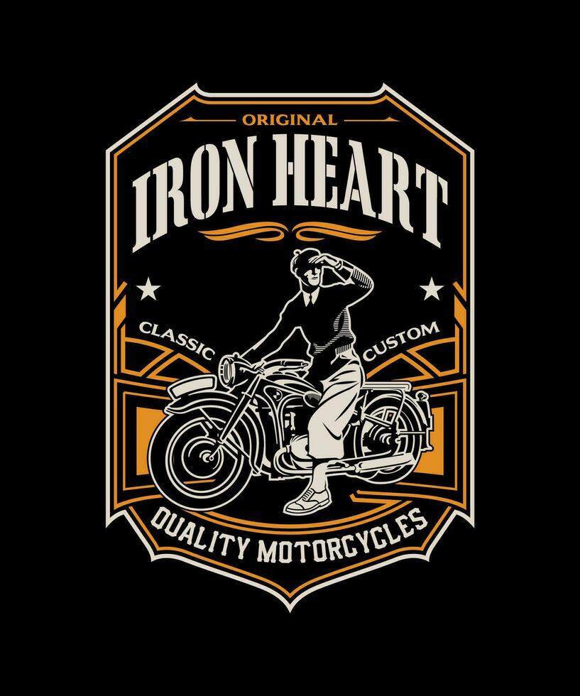 Iron Heart vintage vector t-shirt design