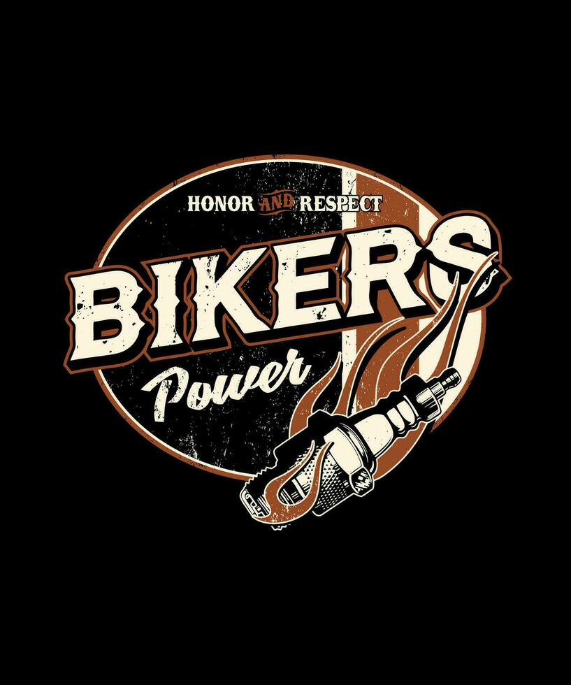 Bikers power vintage vector t-shirt design