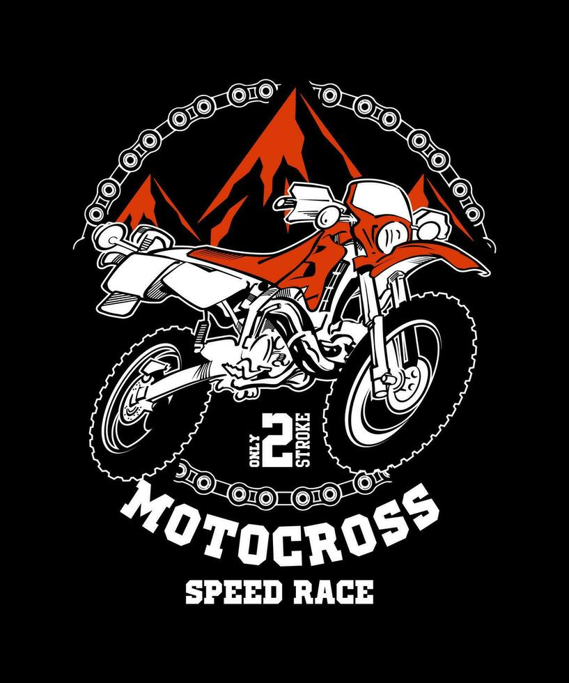 Motocross speed race vintage vector t-shirt design