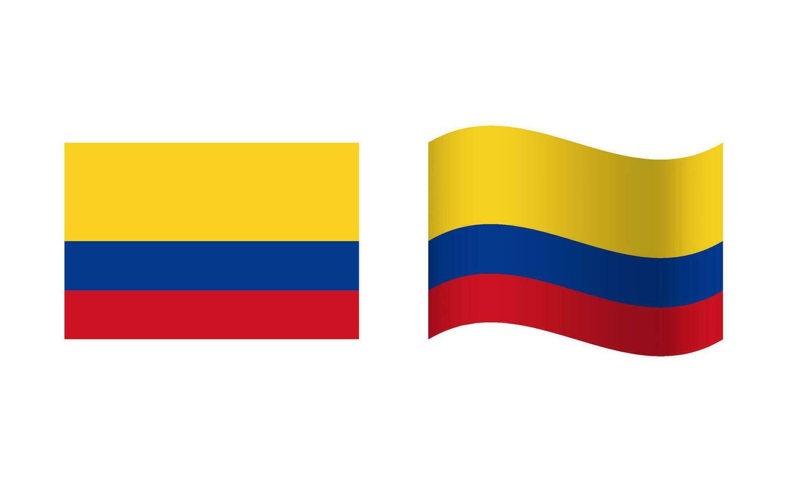Rectangle and Wave Colombia Flag Illustration vector