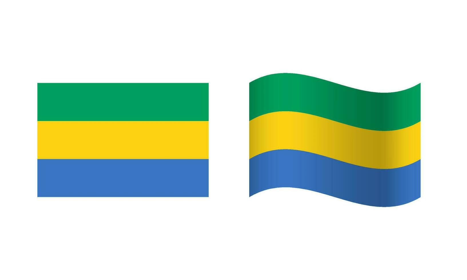 Rectangle and Wave Gabon Flag Illustration vector