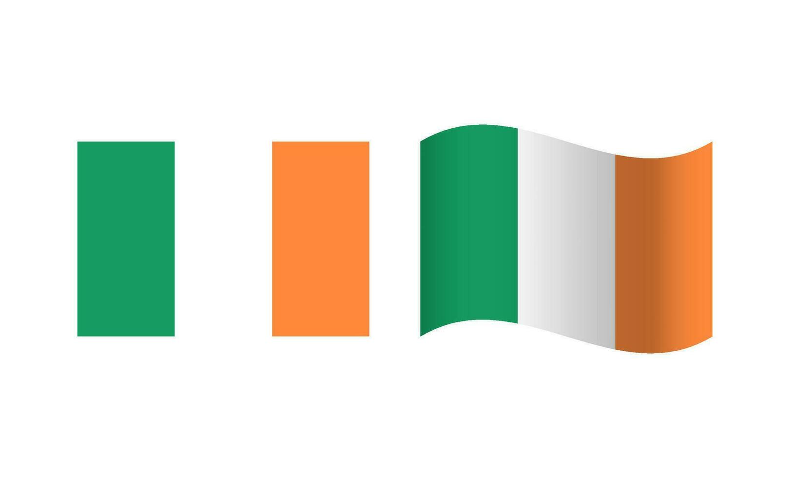 Rectangle and Wave Ireland Flag Illustration vector