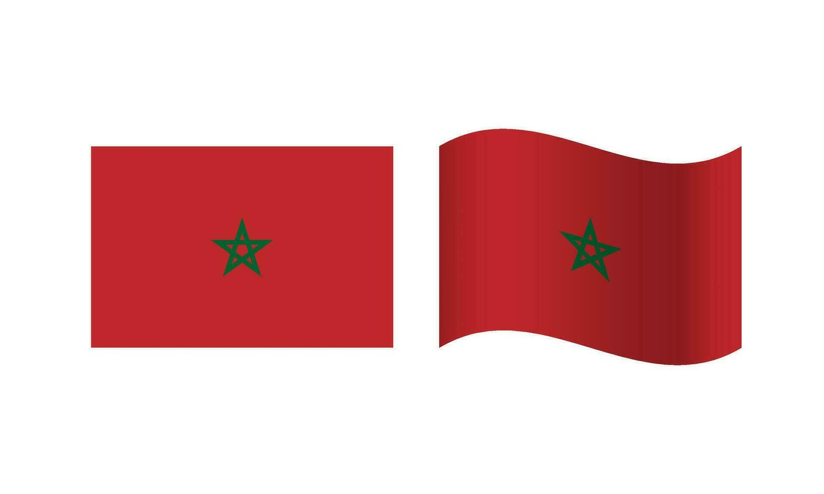 rectángulo y ola Marruecos bandera ilustración vector