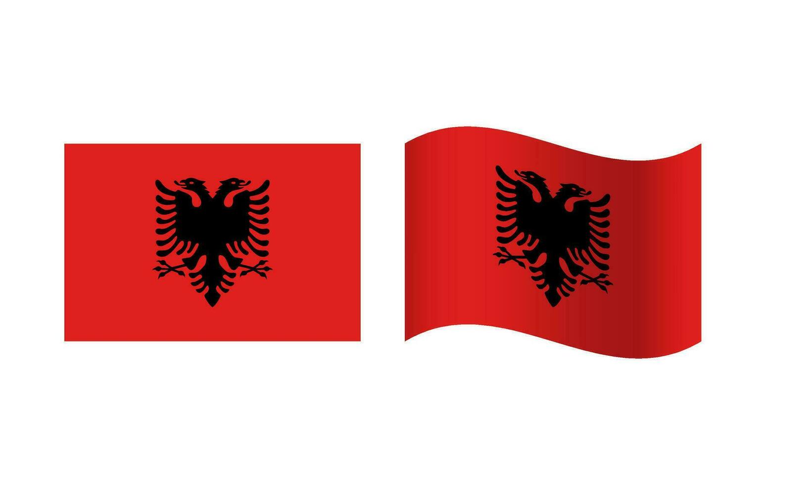Rectangle and Wave Albania Flag Illustration vector