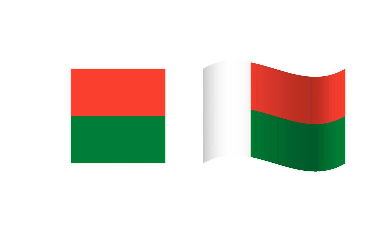 Rectangle and Wave Madagascar Flag Illustration vector
