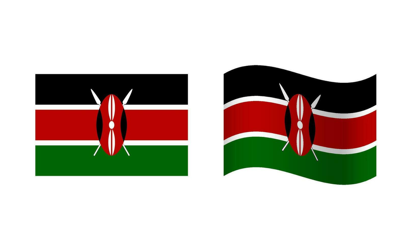 Rectangle and Wave Kenya Flag Illustration vector