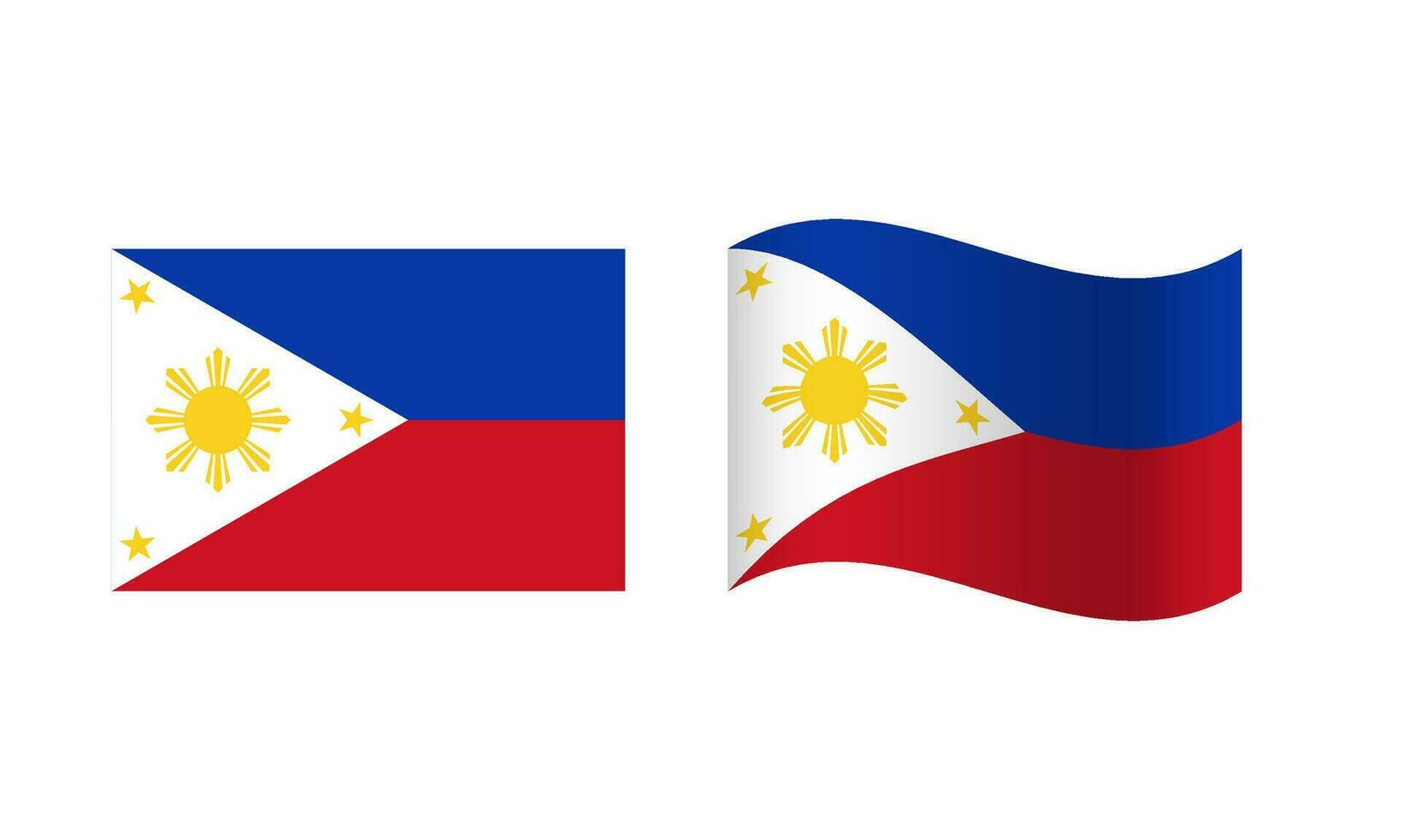 rectángulo y ola Filipinas bandera ilustración vector