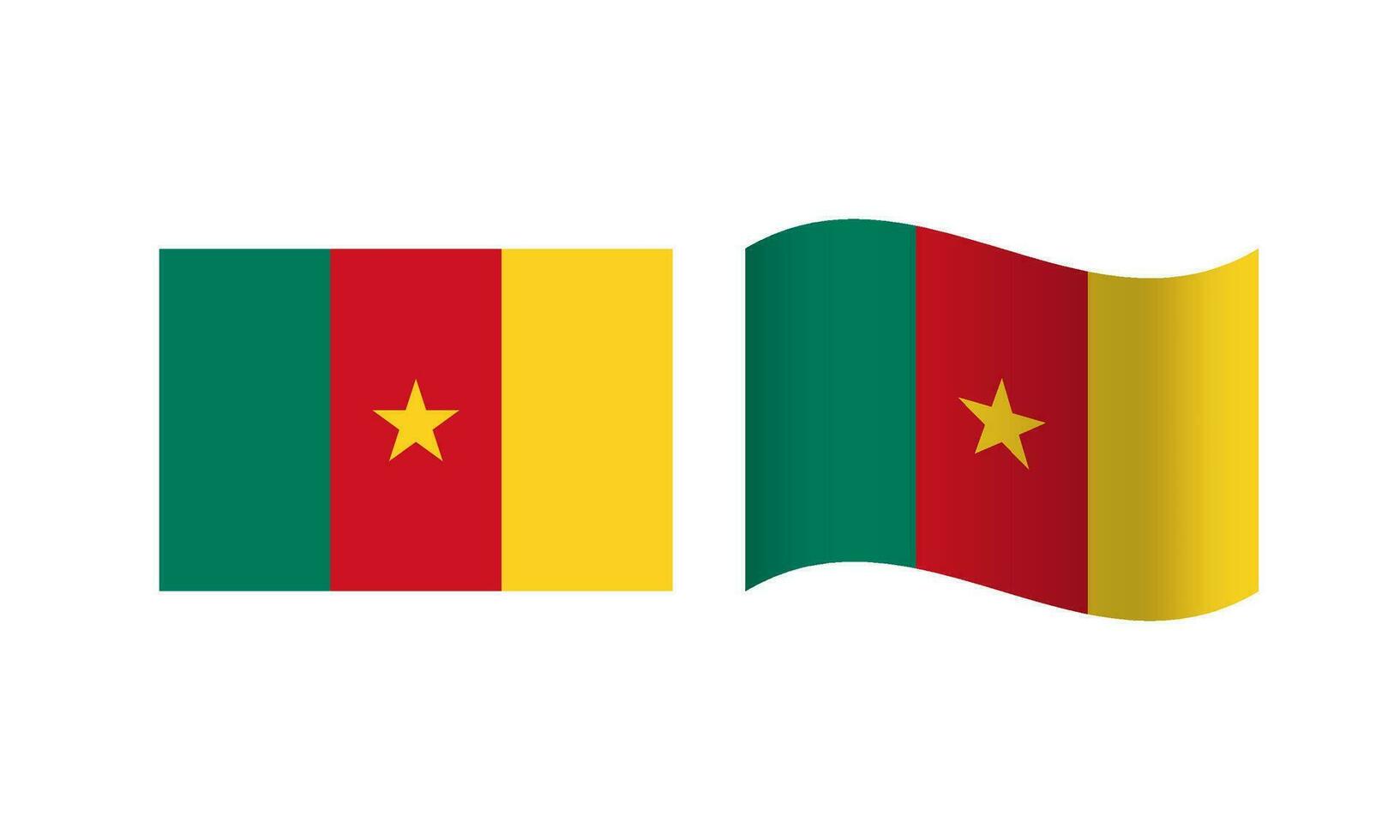 Rectangle and Wave Cameroon Flag Illustration vector