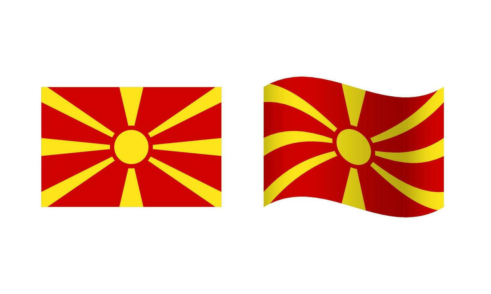 Rectangle and Wave Macedonia Flag Illustration vector