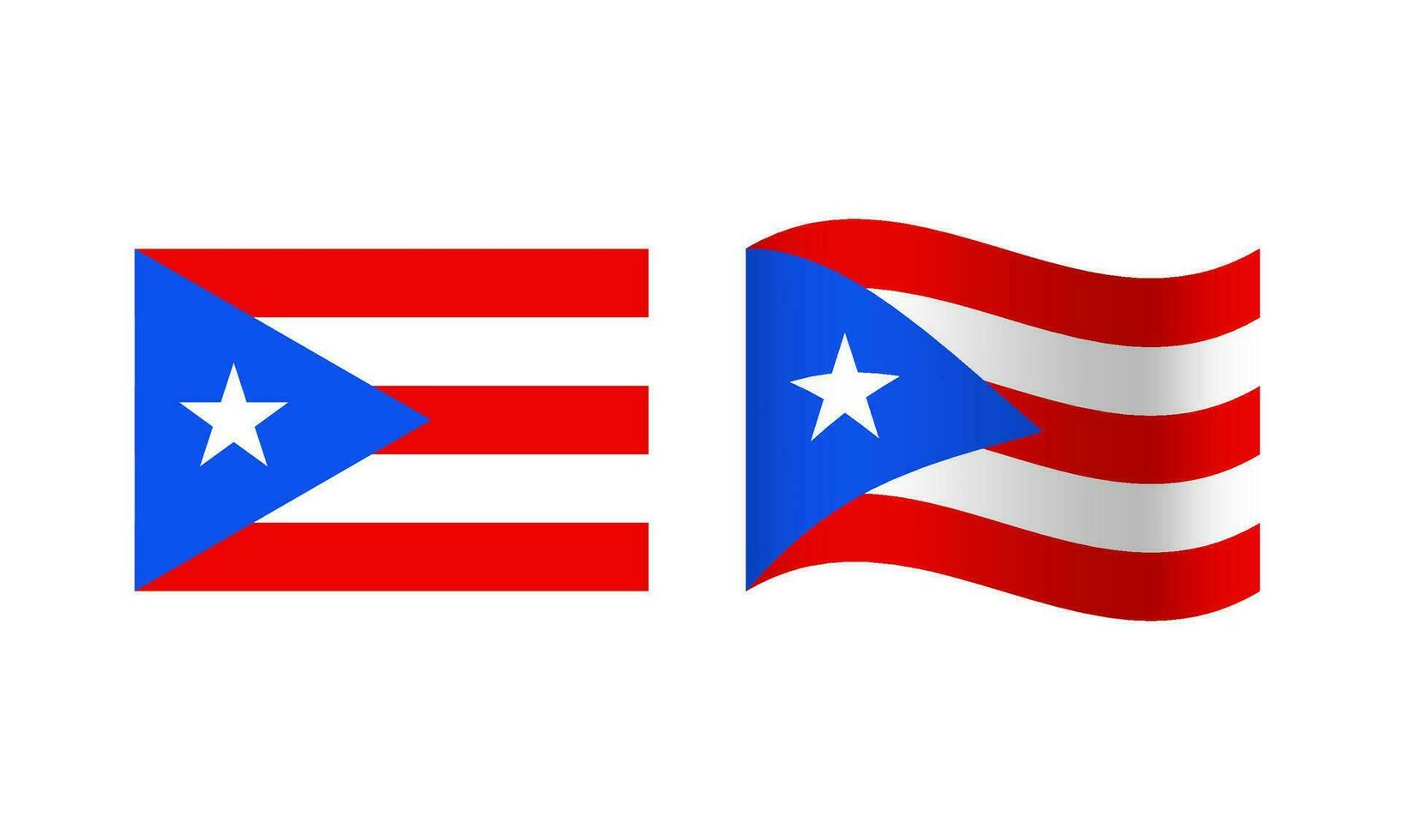 rectángulo y ola puerto rico bandera ilustración vector