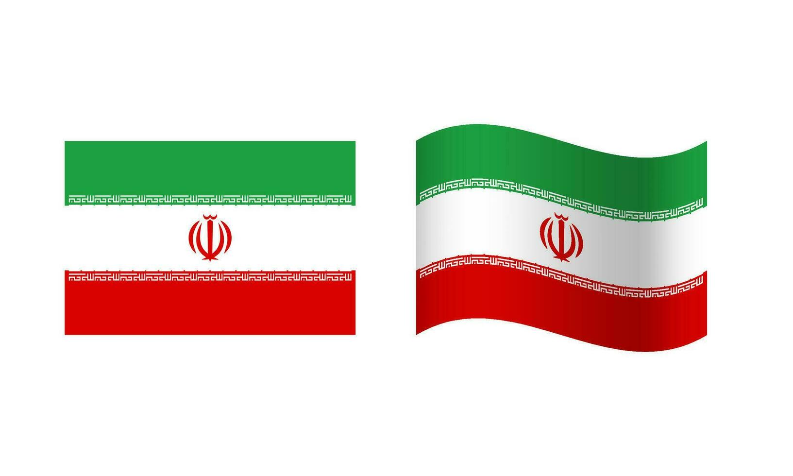 Rectangle and Wave Iran Flag Illustration vector