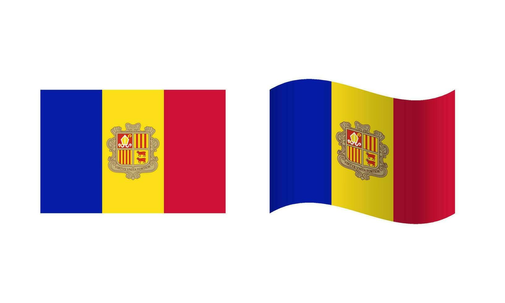 Rectangle and Wave Andorra Flag Illustration vector