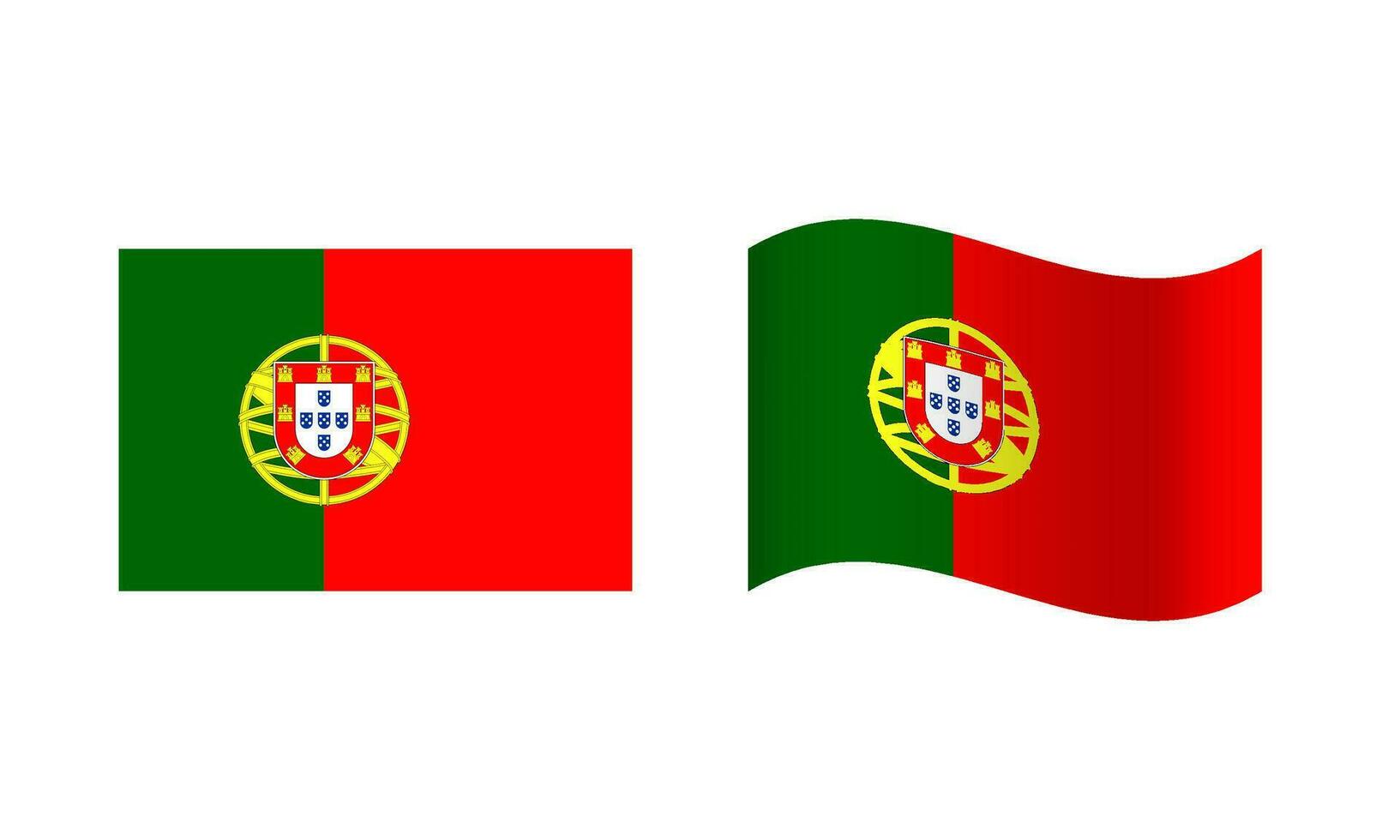 rectángulo y ola Portugal bandera ilustración vector