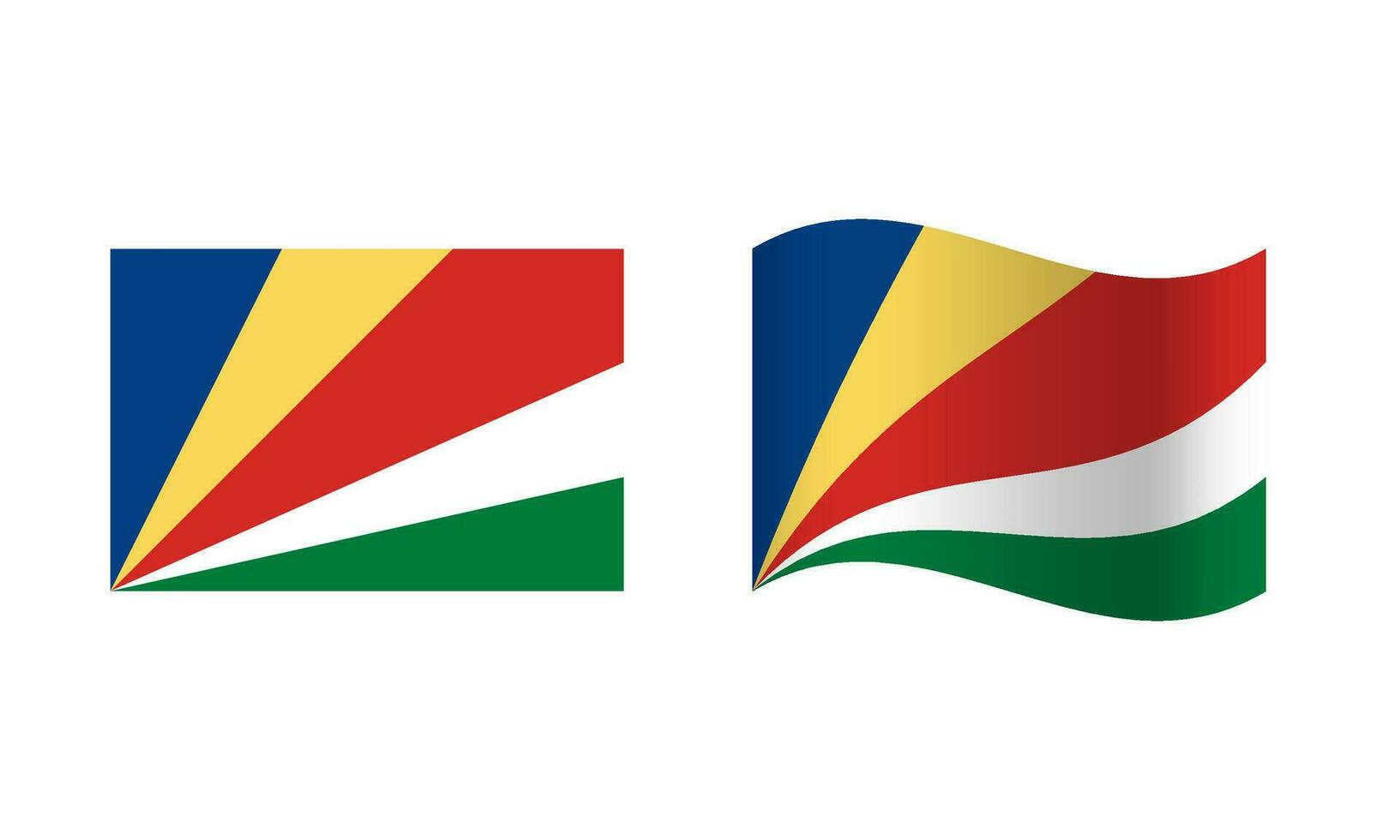 rectángulo y ola seychelles bandera ilustración vector