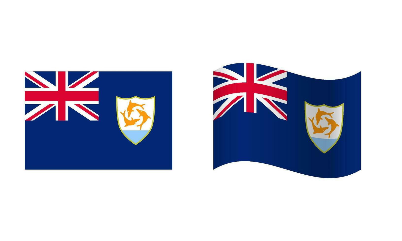 Rectangle and Wave Anguilla Flag Illustration vector