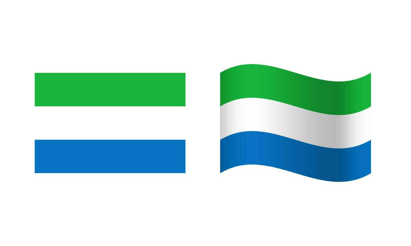 Rectangle and Wave Sierra Leone Flag Illustration vector