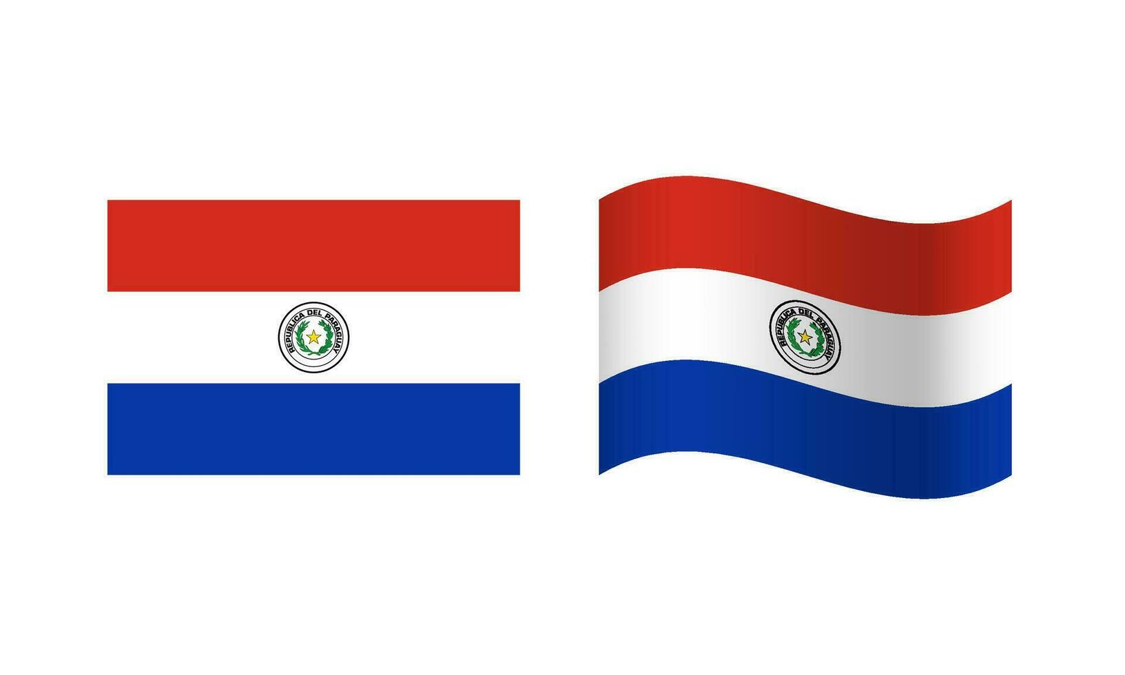 rectángulo y ola paraguay bandera ilustración vector