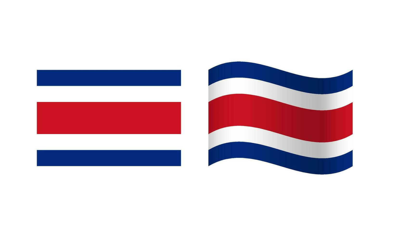 Rectangle and Wave Costa Rica Flag Illustration vector