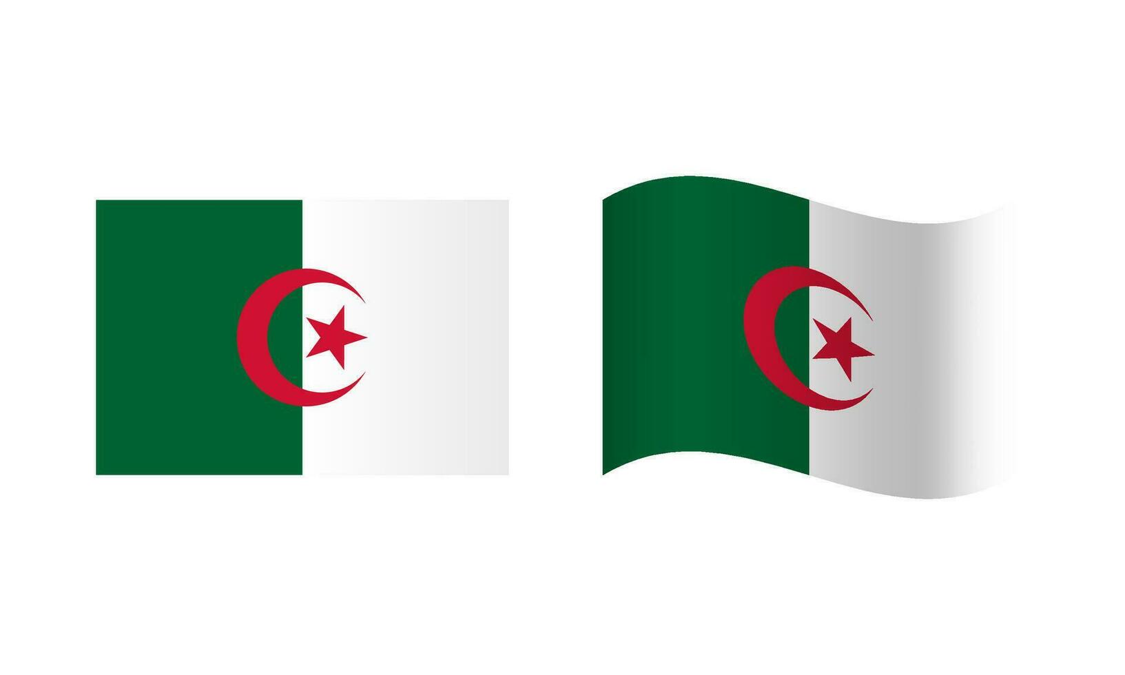 Rectangle and Wave Algeria Flag Illustration vector