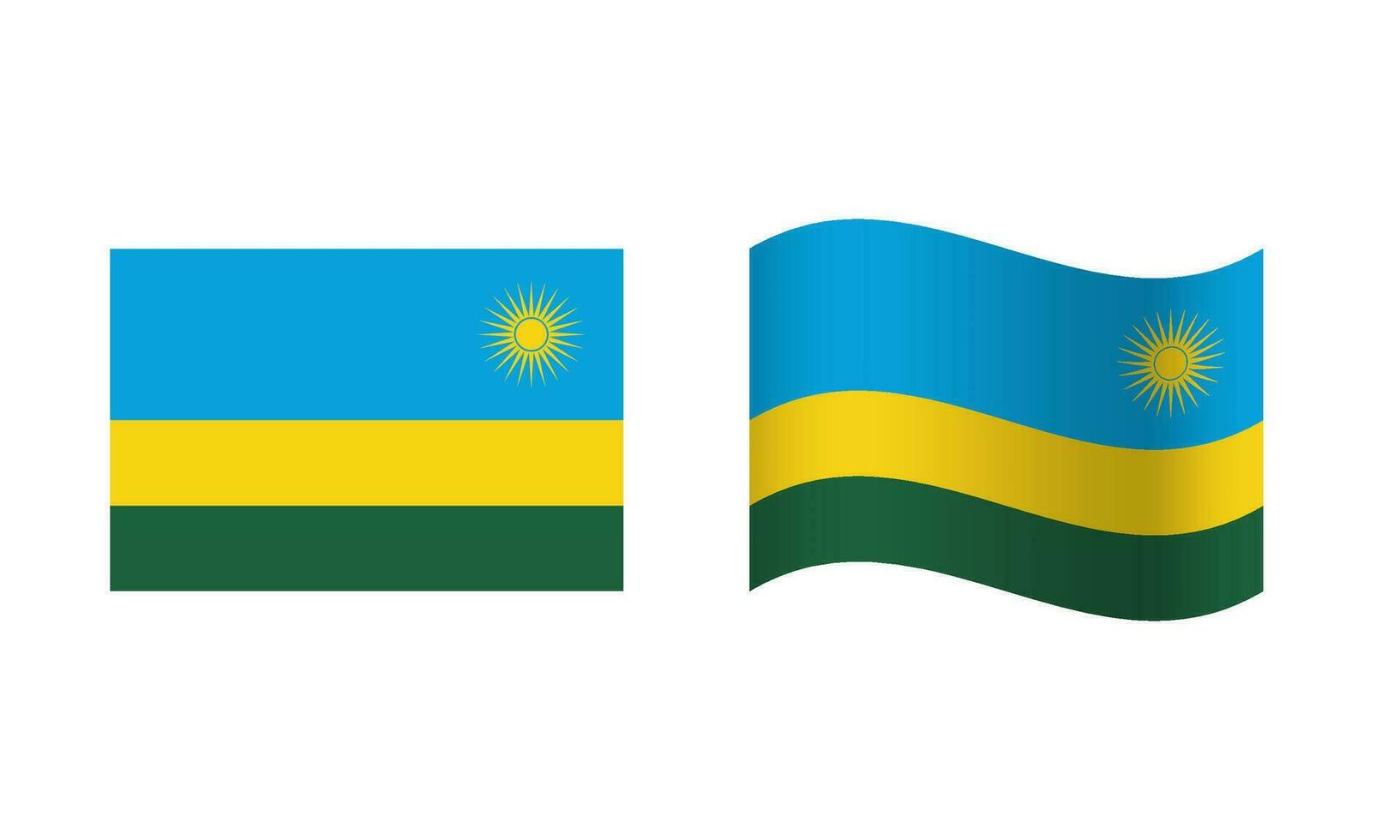 Rectangle and Wave Rwanda Flag Illustration vector