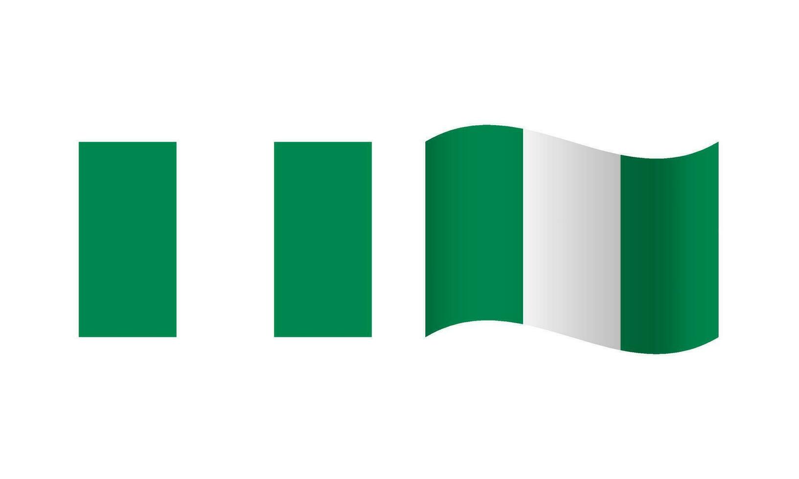 Rectangle and Wave Nigeria Flag Illustration vector