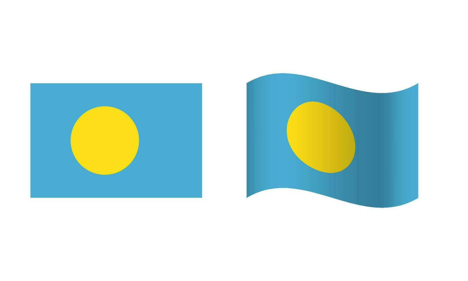 rectángulo y ola palau bandera ilustración vector