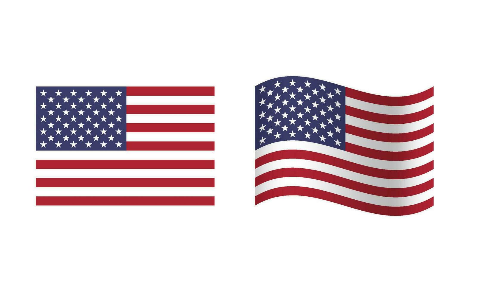 Rectangle and Wave USA Flag Illustration vector